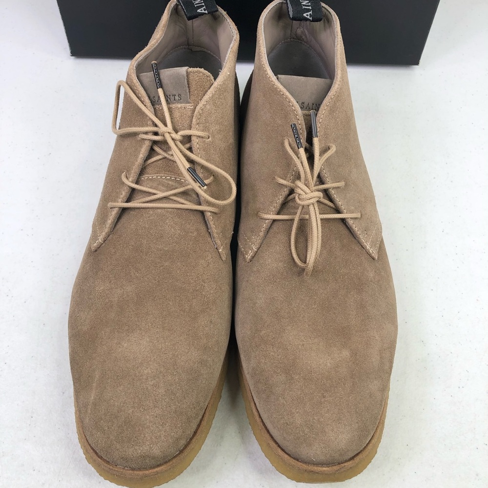 AllSaints Luke Lace Up Suede Chukka Boot Taupe - Picture 5 of 8